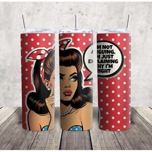 Red Polka Dot Pop Art Tumbler